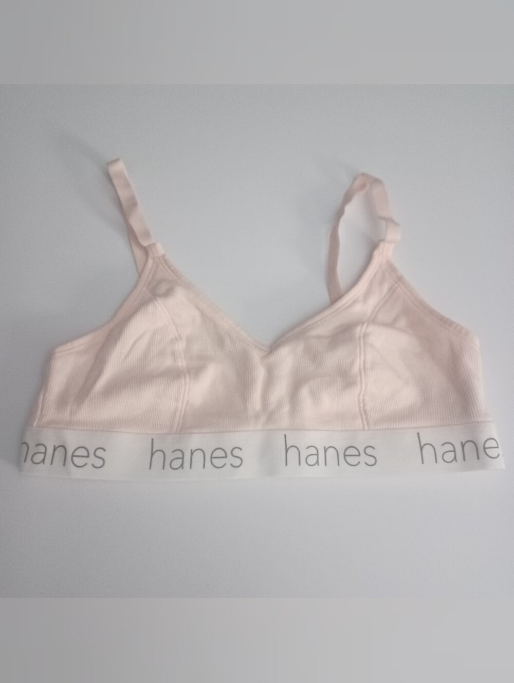 Hanes Pink Ribbed Cotton Bra Sz M